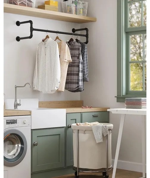 2 db LINEA fekete fali vállfaakasztó szett