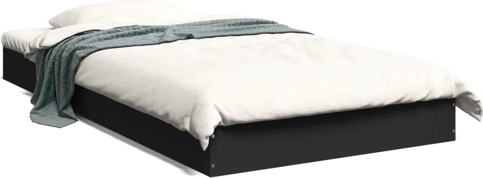 vidaXL fekete szerelt fa ágykeret 100 x 200 cm