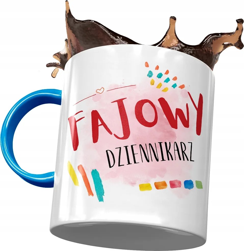 Kék Bögre Újságírónak Cool Ajándék Nyomtatott Fotóval