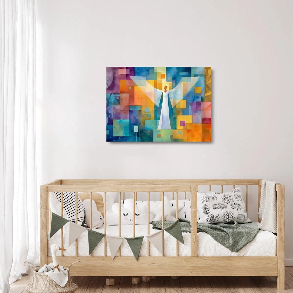 Üveg kép - Geometrikus angyal (70x50 cm)