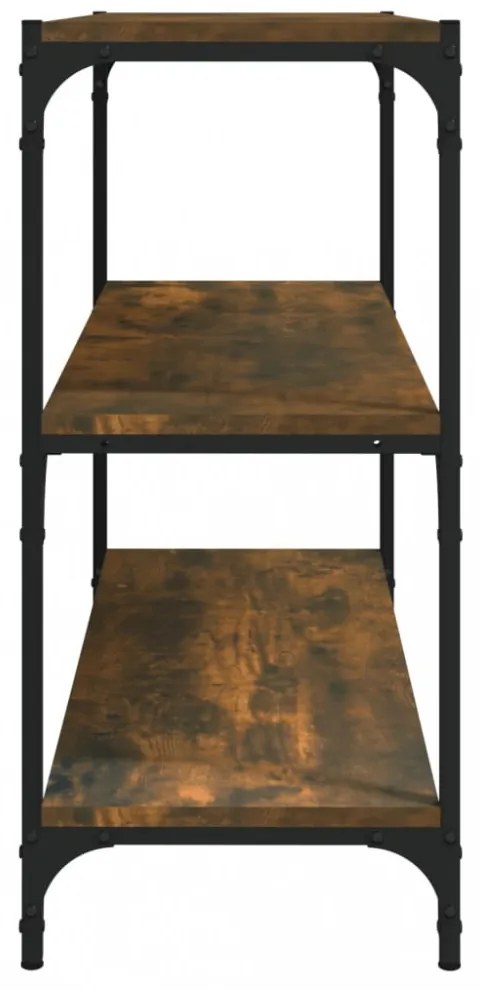 füstös tölgy szerelt fa és acél könyvszekrény 80 x 33 x 70,5 cm