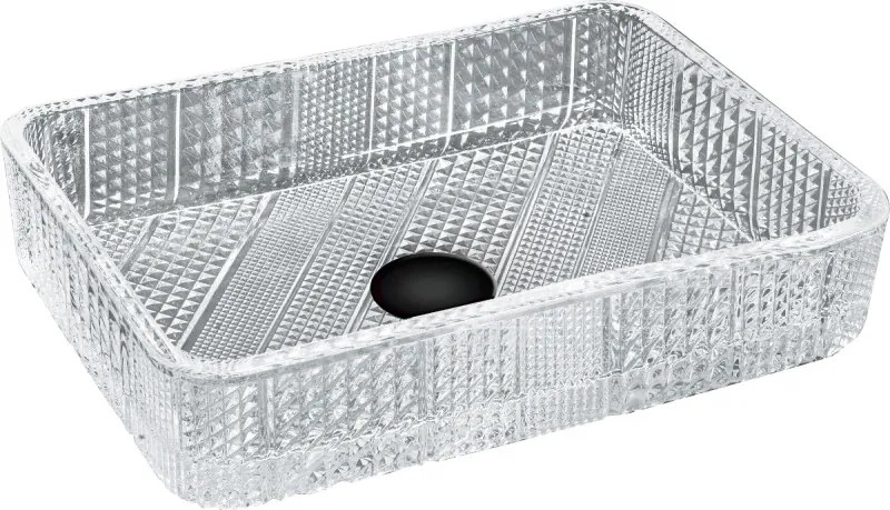 Mexen Akra 46 x 33 cm-es áttetsző üvegasztali mosdókagyló - 24024600