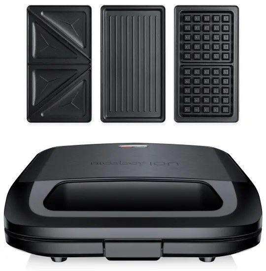 Niceboy ION Snacker S3 - Szendvics készítő 3in1 750W/230V rozsdamentes/fekete