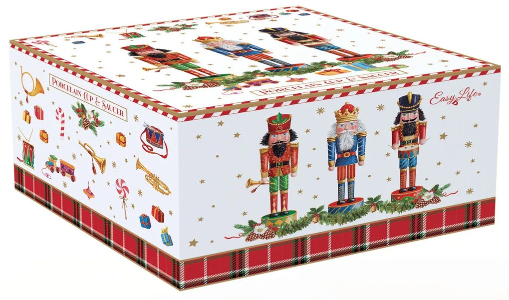 Porcelán diótörő teás csésze + alj Vintage Nutcracker