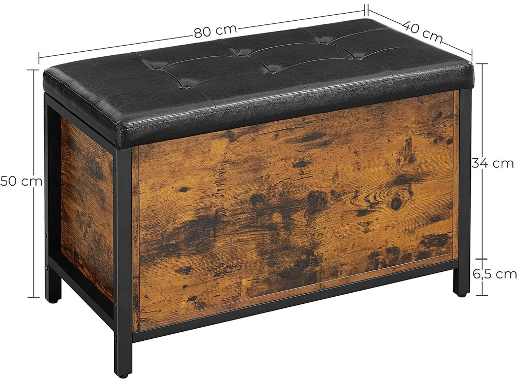 Tárolópad, tárolópad felhajtható üléssel, barna-fekete