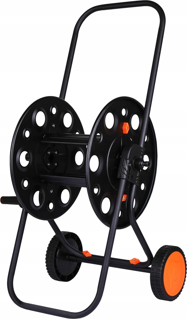 Kerti tömlőtartó állvány kerekekkel fém 100m