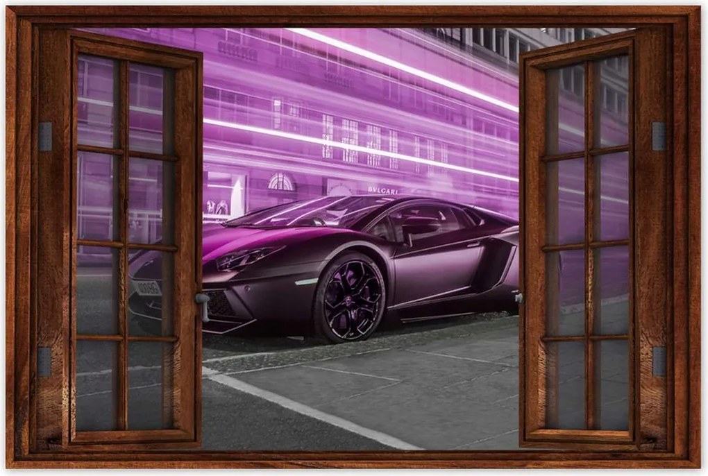 Poszterek 90x60 Lila sportautó