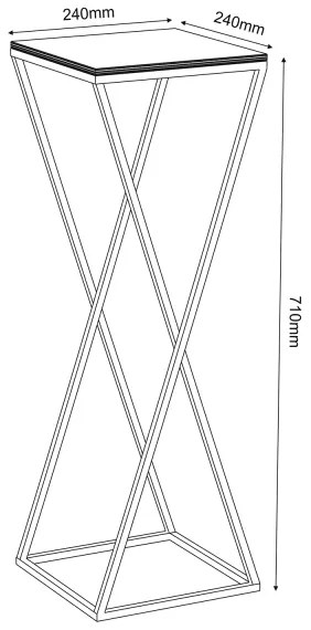 Virágállvány 70x24 cm fehér