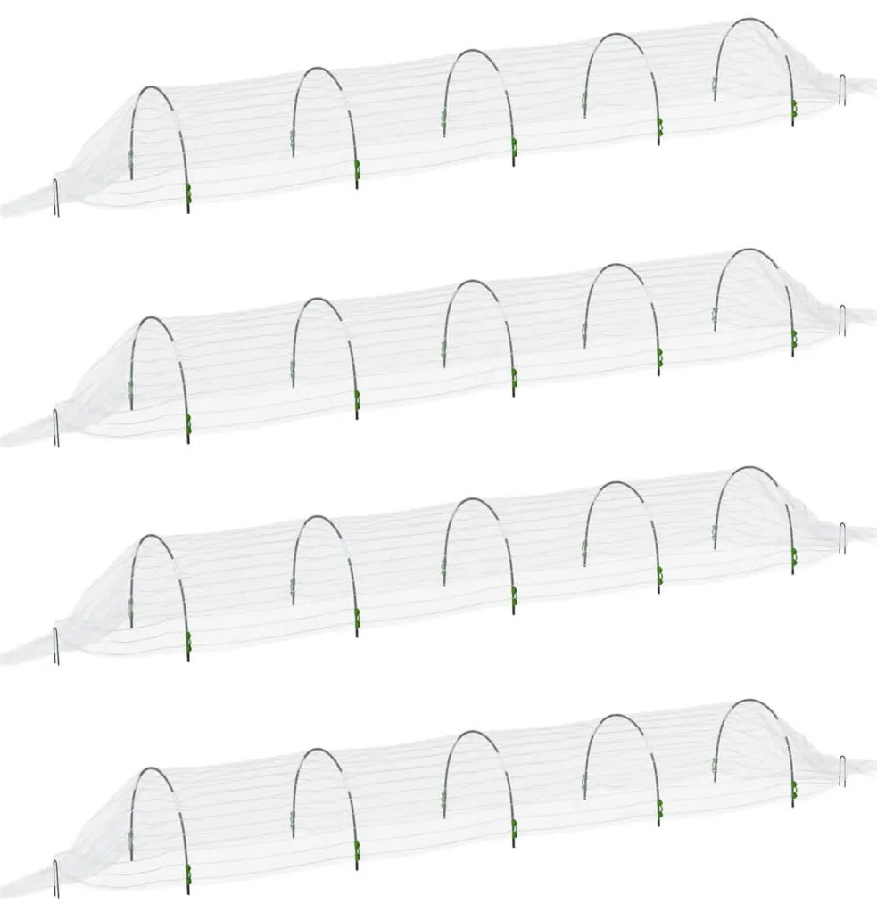 4 db üvegszál és polipropilén hálóalagút 1,5 x 5 m