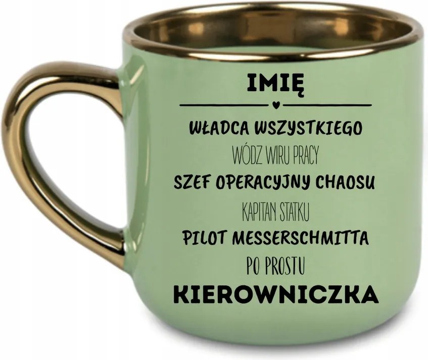 Elegáns bögre Mindenség hatalma főnök vezető név 400 Zöld