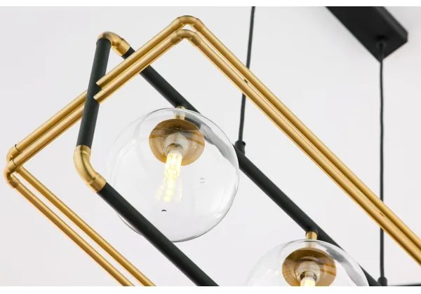 Jupiter 2030 - Csillár zsinóron FIORI 3xG9/10W/230V fekete/arany/átlátszó