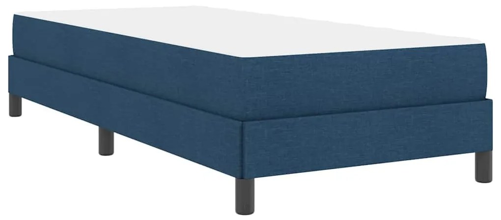 Boxrugós ágy matracmal Kék 80 x 200 cm szövet