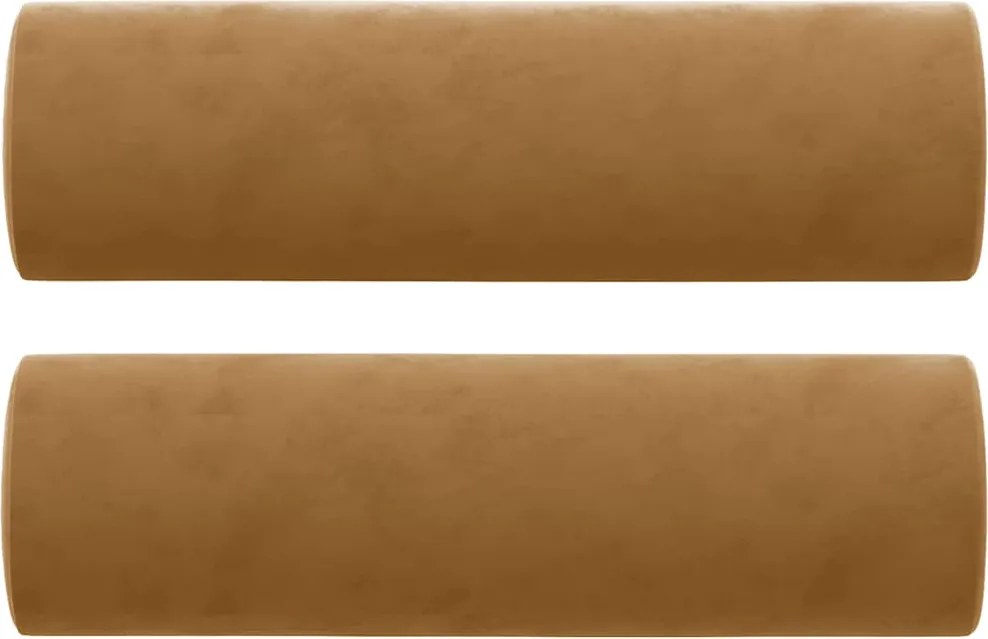 vidaXL 2 db barna bársony díszpárna Ø15x50 cm