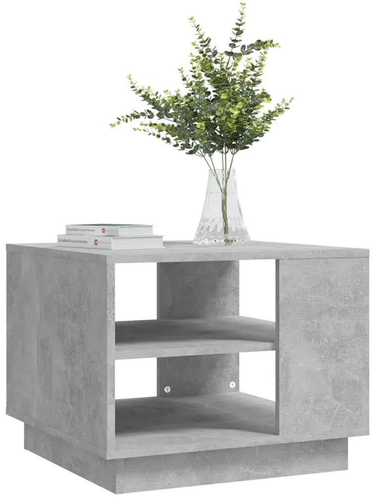 Betonszürke szerelt fa dohányzóasztal 55x55x43 cm
