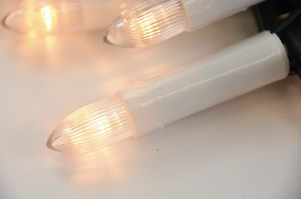 LED karácsonyfa gyertyák 50 LED meleg fehér