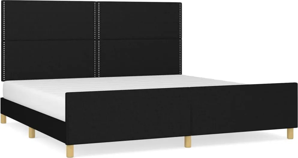 vidaXL fekete szövet ágykeret matrac nélkül 200 x 200 cm