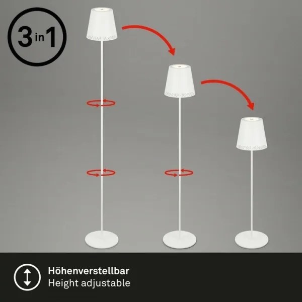 Briloner 1438016 - LED Dimmelhető érintős állólámpa LED/3,5W/5V 3000K 130 cm fehér