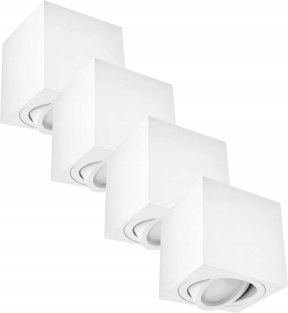 Falra szerelhető halogén Led lámpatest mozgatható cső 4x GU10 alumínium izzóhoz