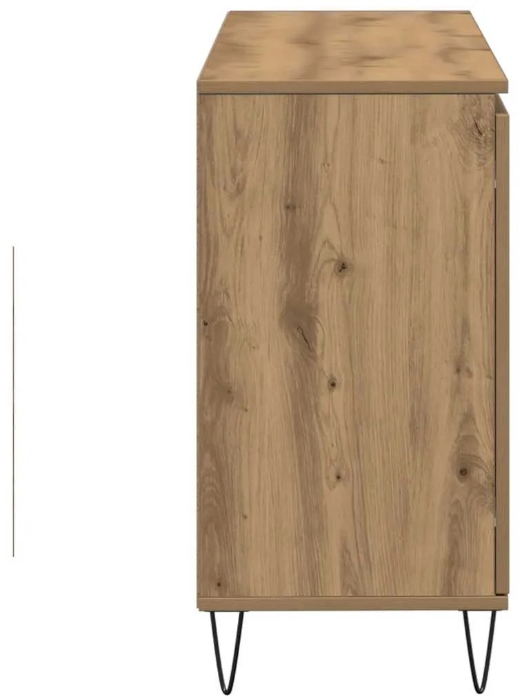 kézműves tölgy színű szerelt fa tálalószekrény 101,5 x 35 x 70 cm