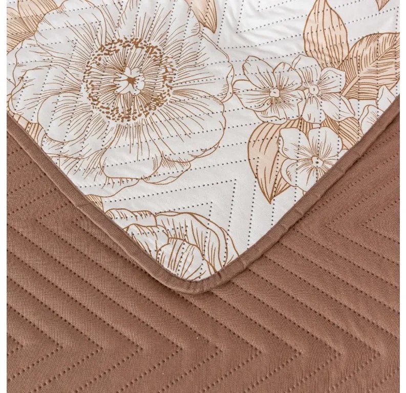 Ágytakaró PETALIS krémszínű / barna Méret: 220 x 240 cm