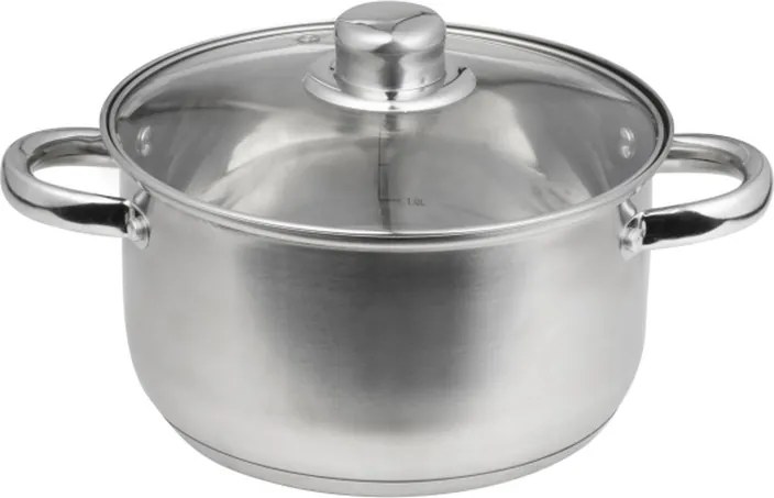 Rozsdamentes acél fazék Santo fedővel 18 cm Domotti