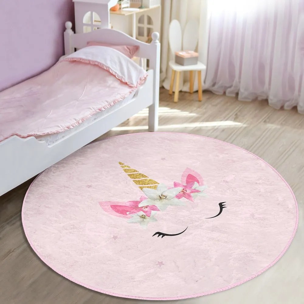 Rózsaszín gyerek szőnyeg ø 80 cm Comfort – Mila Home