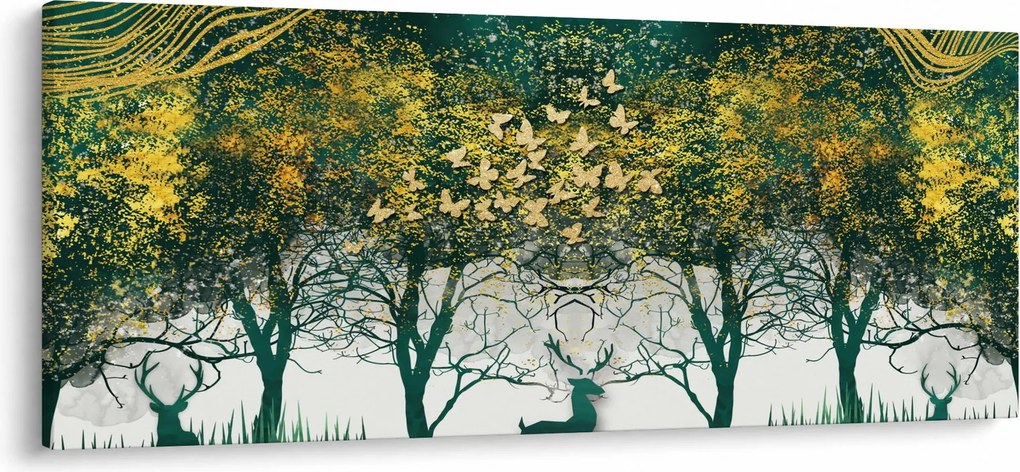 Kép - Szarvas a zöld erdőben (120x50 cm)