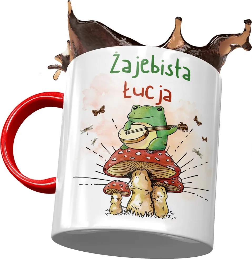 Piros Bögre Lúcia Barátnőknek Ajándék Nyomtatott Fotóval