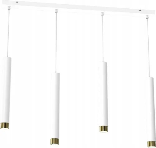 Ewilight Függőlámpa 4pontos díszléc Tube Lux 4xminiGU10 fehér/arany