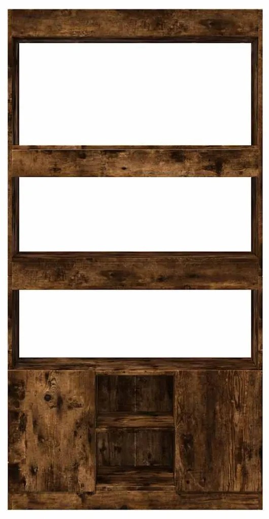 füstös tölgy színű szerelt fa magasszekrény 92 x 33 x 180 cm