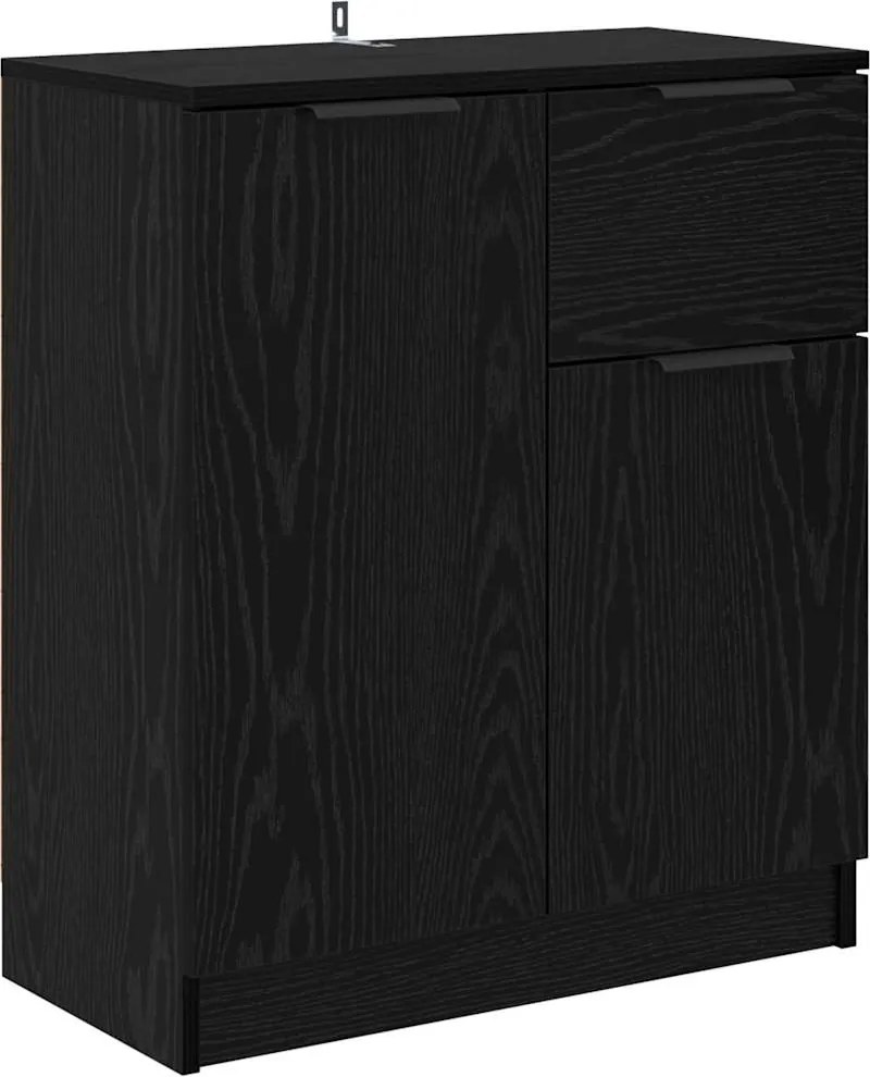 vidaXL Széf fiókkal Fekete tölgy 60 x 30 x 70 cm Faanyag