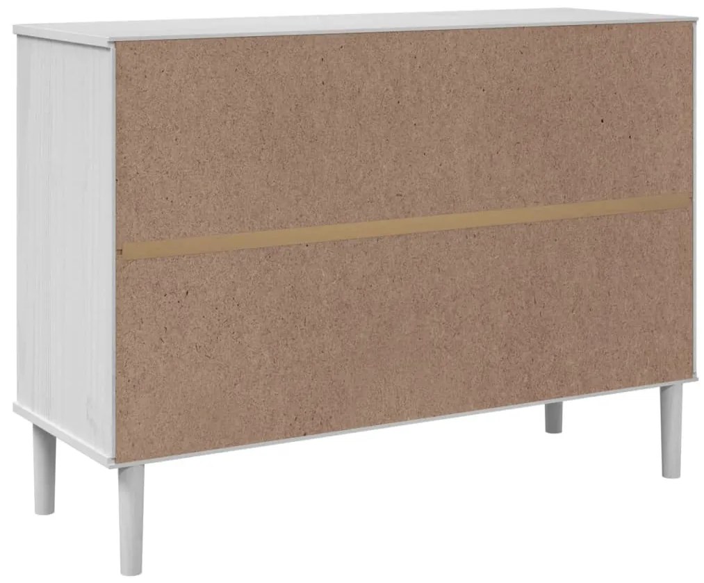 SENJA fehér rattanhatású tálalószekrény 112 x 40 x 80 cm