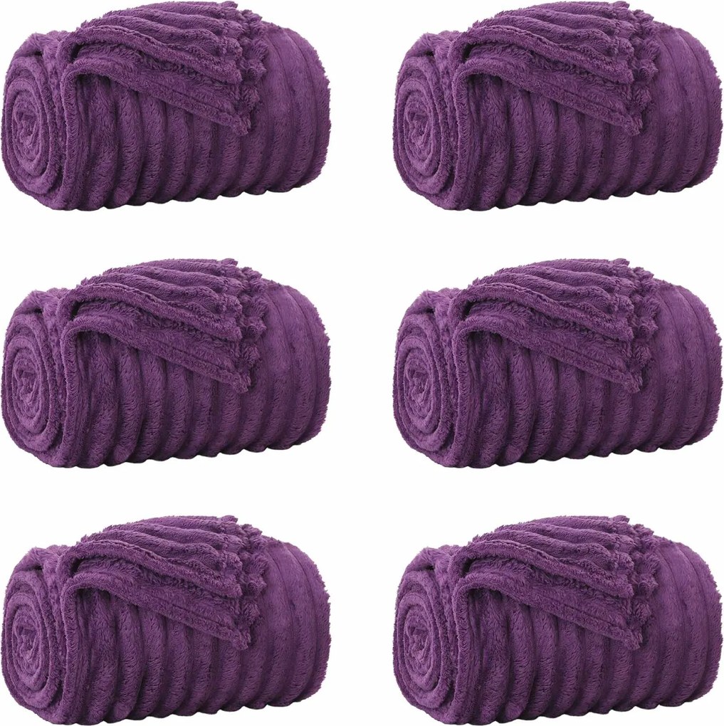vidaXL Takarók 6 pcs Lila 200 x 150 cm Gyapjú