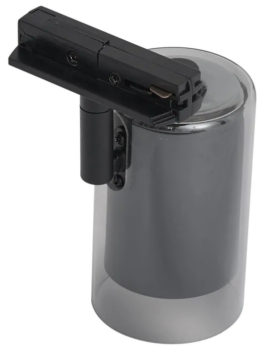 Modern fekete spotlámpa füstüveggel 1 fázisú sínrendszerhez - Iconic Lloyd