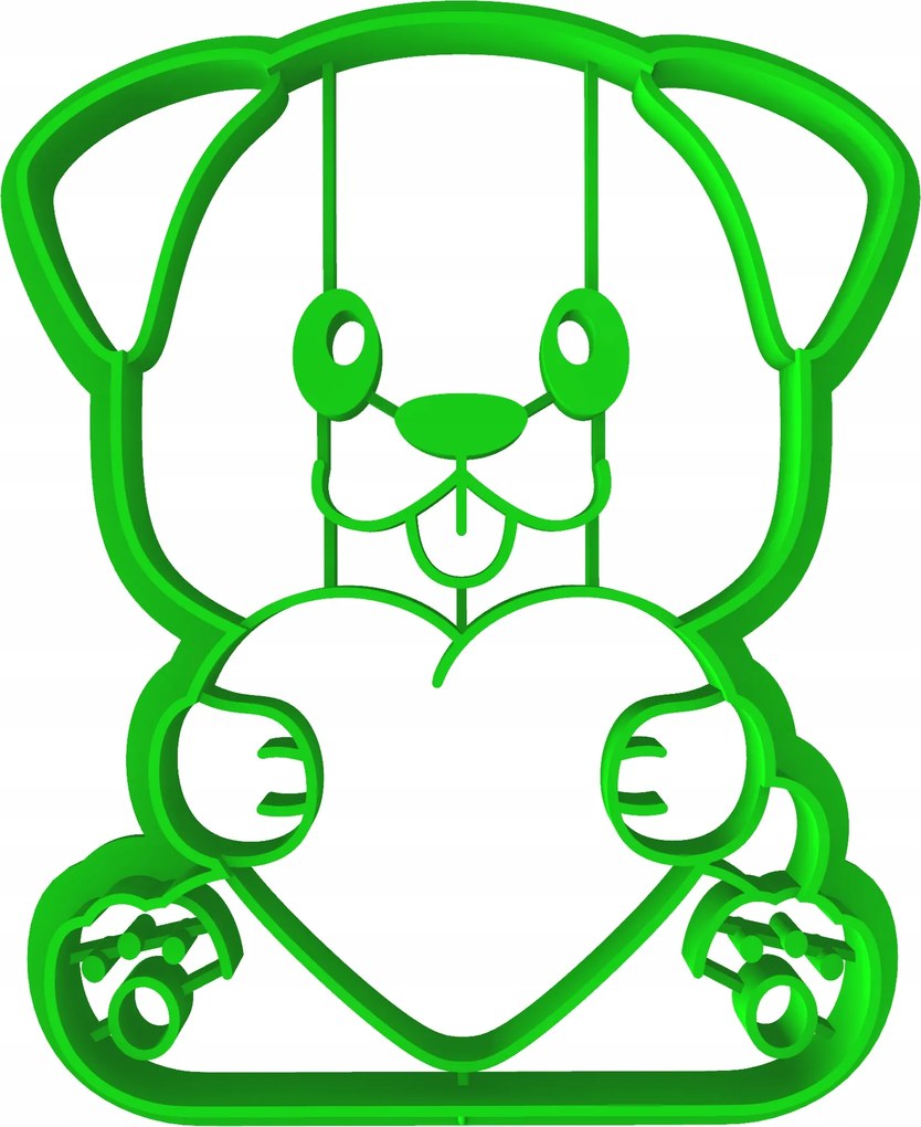 Mézeskalács lyukasztó Nagymama Napja Nagypapa Valentin nap Szív Kutya 8cm