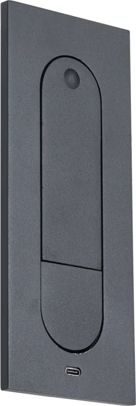 2 darabos modern fekete fali lámpa szett LED-del és USB-C porttal - Hilton