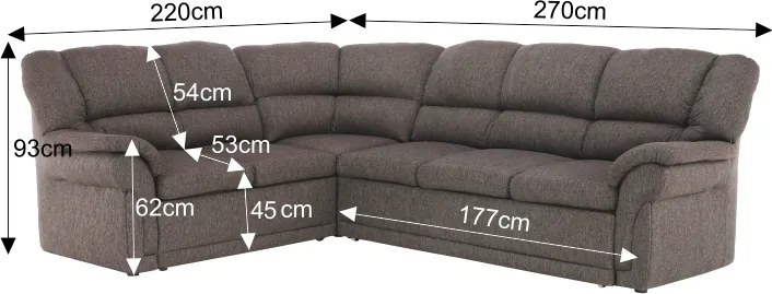 Sarokülőgarnitúra ágyfunkcióval és ágyneműtartóval, bal oldali kivitel, barna, AMELIA