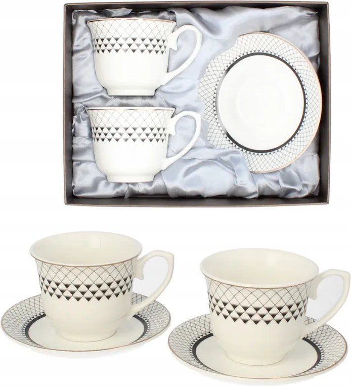 Csésze szett 2+2 Livello virágos csésze díszített porcelán csésze