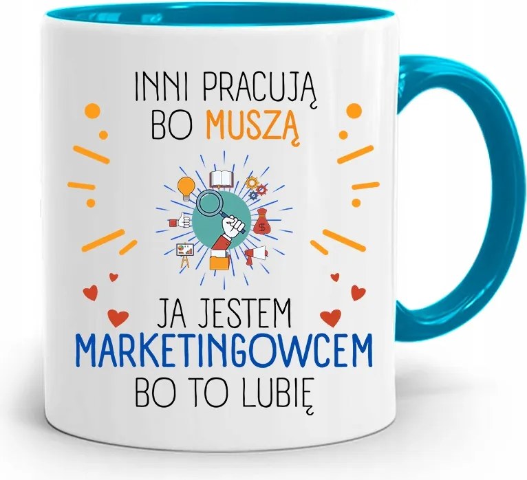 Marketingeseknek Marketing Bögre Kék Ajándék fényképes nyomtatással