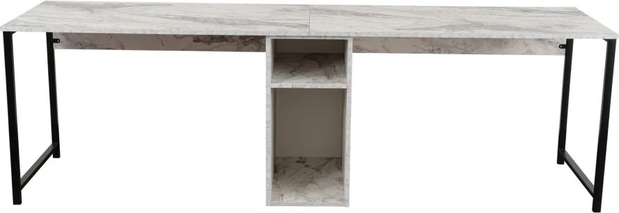Twin Study Desk - frézia márvány/fekete íróasztal