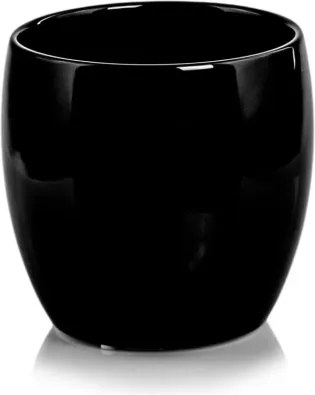 Kerámia kaspó fekete gömb 23x22cm kerek elegáns