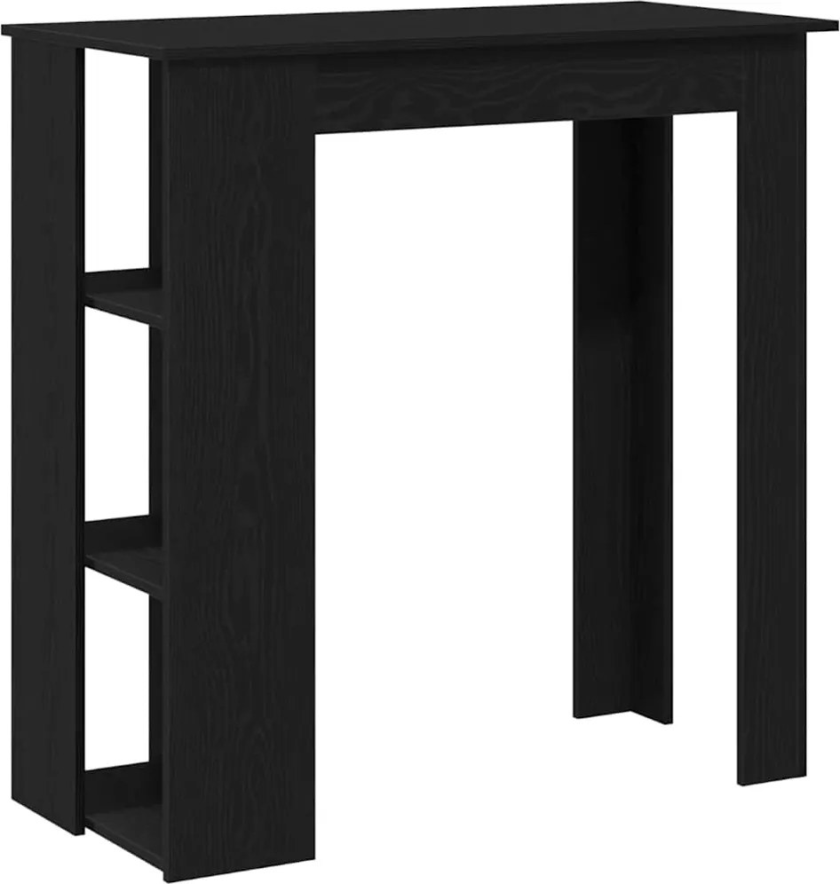 vidaXL Bárasztal polcokkal Fekete tölgy 102 x 50 x 103,5 cm Faanyag