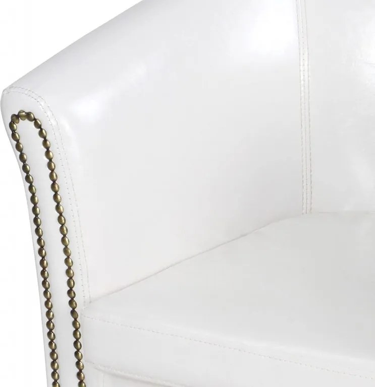 MIADOMODO Fotel székkel  Chesterfield fehér