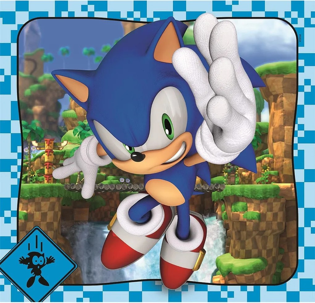 Sonic a sündisznó Doctor Eggman 3x48 db-os puzzle Clementoni