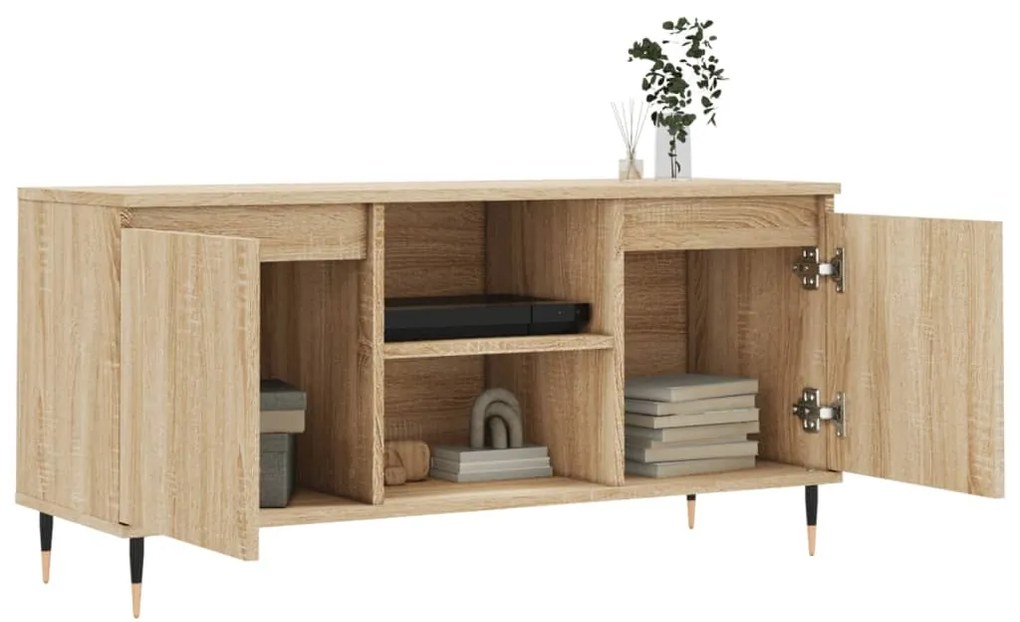 sonoma tölgyszínű szerelt fa TV-szekrény 104x35x50 cm