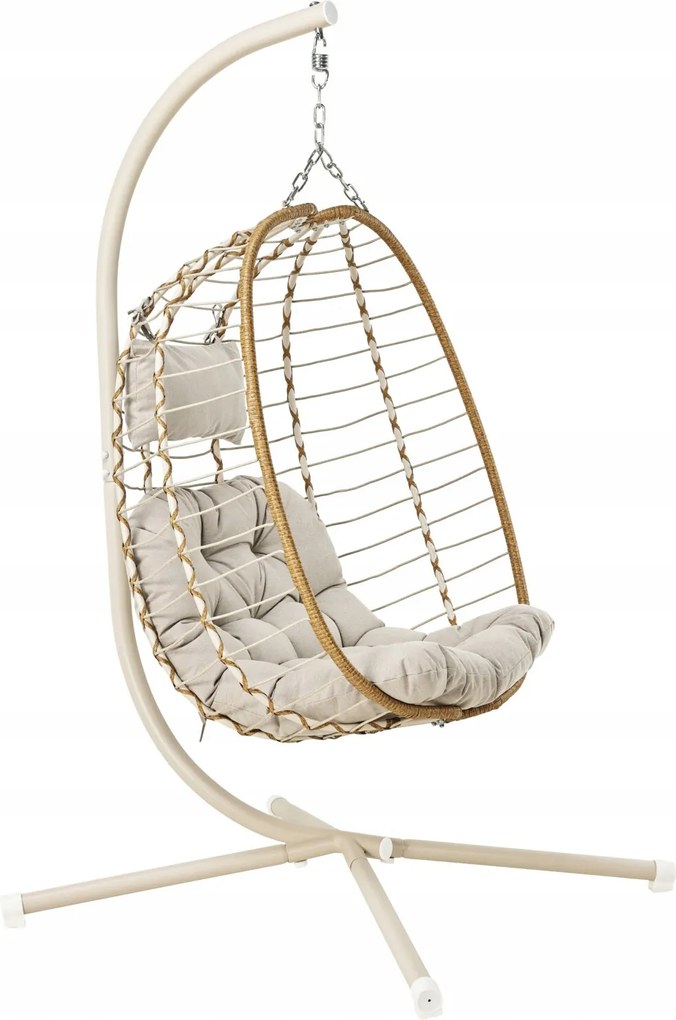 Függőszék Bézs Összecsukható Kerti Hinta 126 x 104 x 195 CM