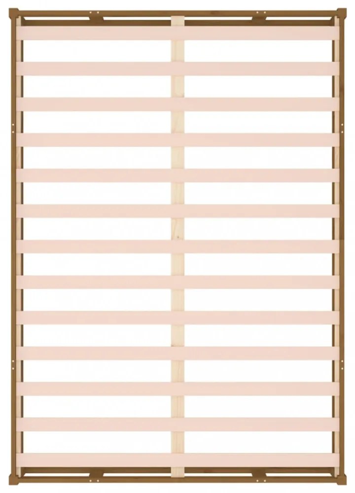 mézbarna tömör fa ágykeret 150x200 cm (King Size)