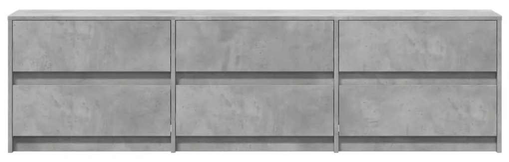 betonszürke szerelt fa TV-szekrény LED-ekkel 180 x 34 x 50 cm