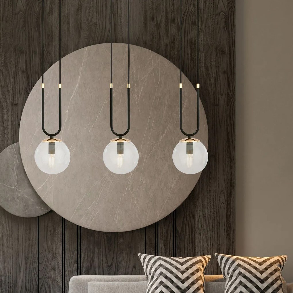 Emibig modern függeszték glam fekete átlátszó emi1114/3
