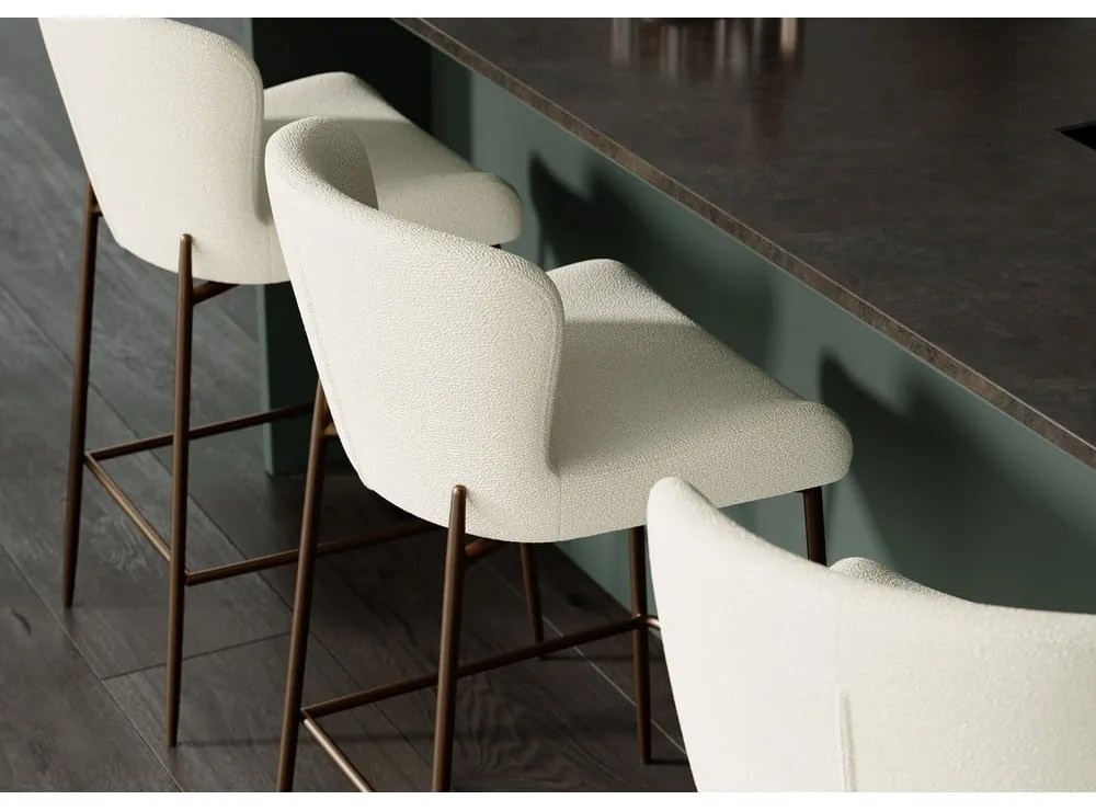 Krémszínű kárpitozott bárszék (ülésmagasság 67,5 cm) Glam – DAN-FORM Denmark